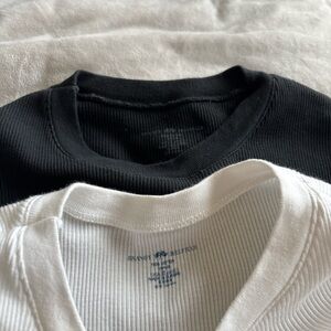 Brandy Melville Black and White Long Sleeve Shirt Set